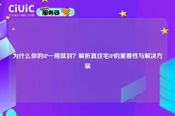 为什么你的IP一用就封？解析真住宅IP的重要性与解决方案