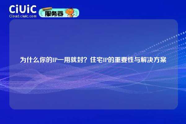 为什么你的IP一用就封？住宅IP的重要性与解决方案