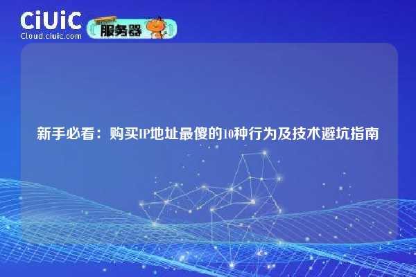 新手必看：购买IP地址最傻的10种行为及技术避坑指南