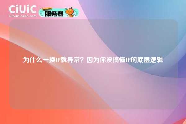 为什么一换IP就异常？因为你没搞懂IP的底层逻辑