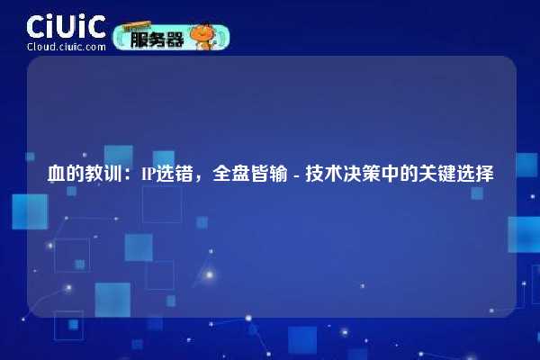 血的教训：IP选错，全盘皆输 - 技术决策中的关键选择