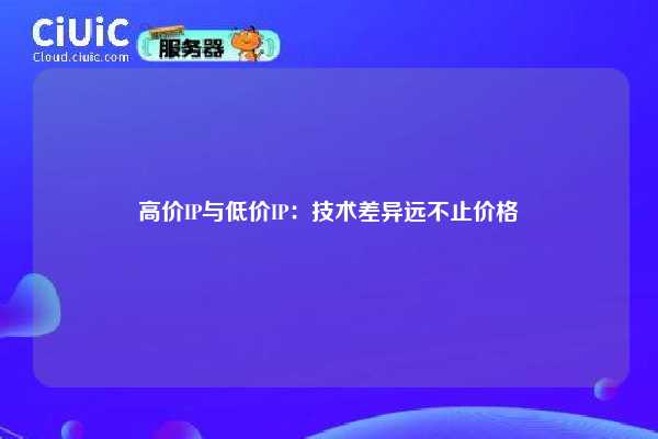 高价IP与低价IP：技术差异远不止价格