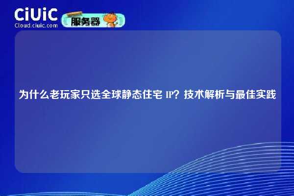 为什么老玩家只选全球静态住宅 IP？技术解析与最佳实践