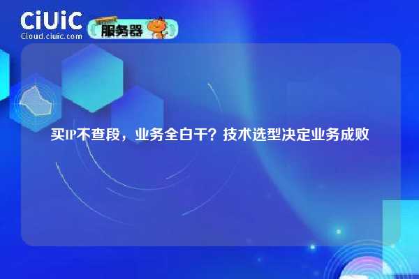 买IP不查段，业务全白干？技术选型决定业务成败
