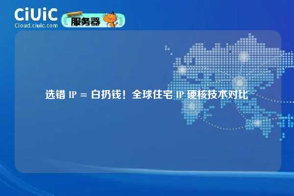 选错 IP = 白扔钱！全球住宅 IP 硬核技术对比