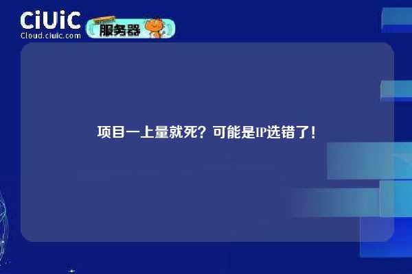 项目一上量就死？可能是IP选错了！