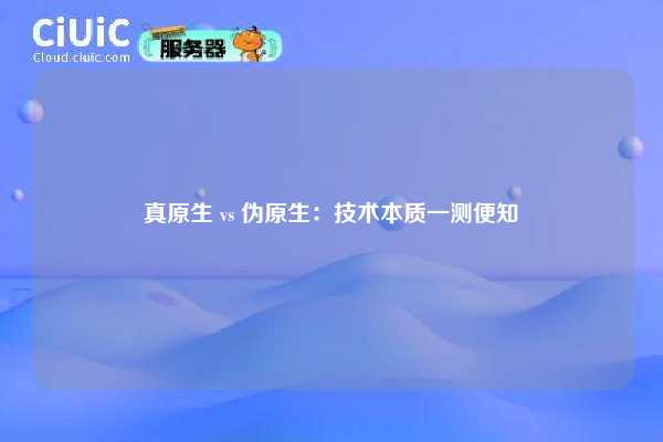 真原生 vs 伪原生：技术本质一测便知