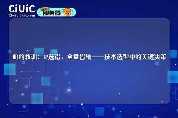 血的教训：IP选错，全盘皆输——技术选型中的关键决策