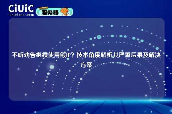 不听劝告继续使用假IP?技术角度解析其严重后果及解决方案