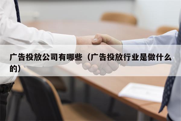 广告投放公司有哪些（广告投放行业是做什么的）