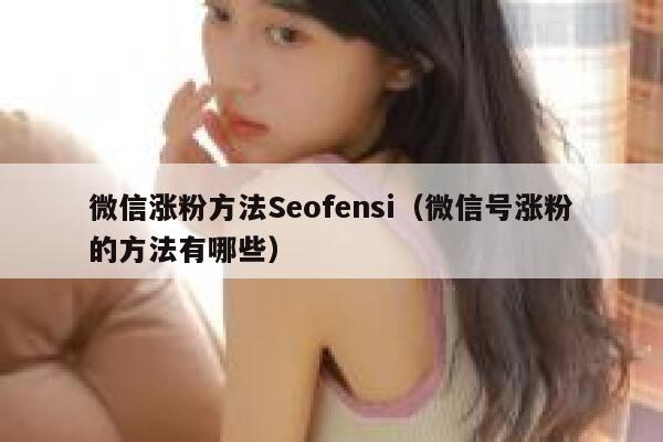 微信涨粉方法Seofensi（微信号涨粉的方法有哪些）