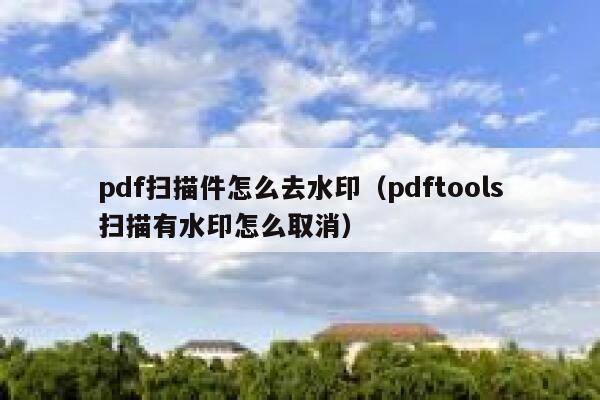 pdf扫描件怎么去水印（pdftools扫描有水印怎么取消）