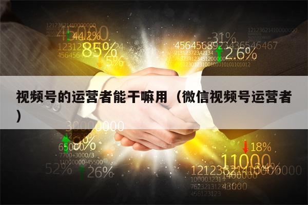 视频号的运营者能干嘛用（微信视频号运营者）