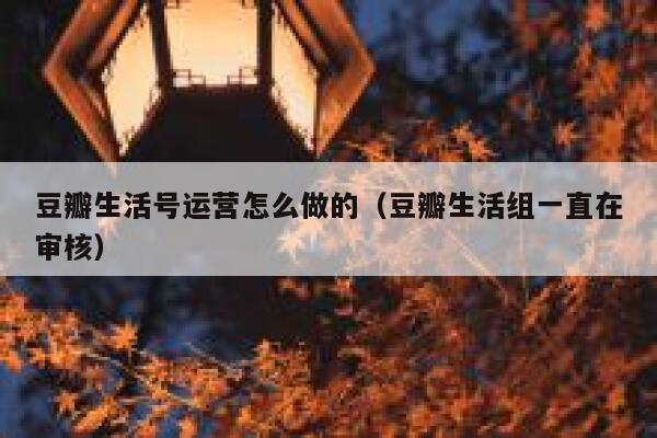 豆瓣生活号运营怎么做的（豆瓣生活组一直在审核）