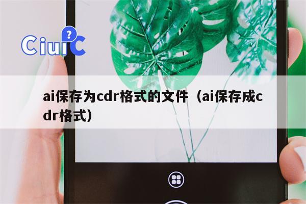 ai保存为cdr格式的文件（ai保存成cdr格式）