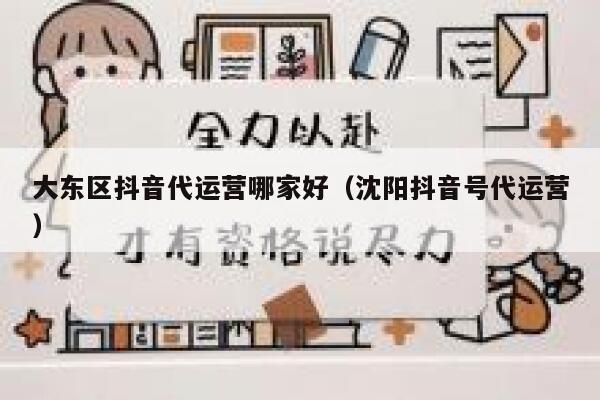 大东区抖音代运营哪家好（沈阳抖音号代运营）