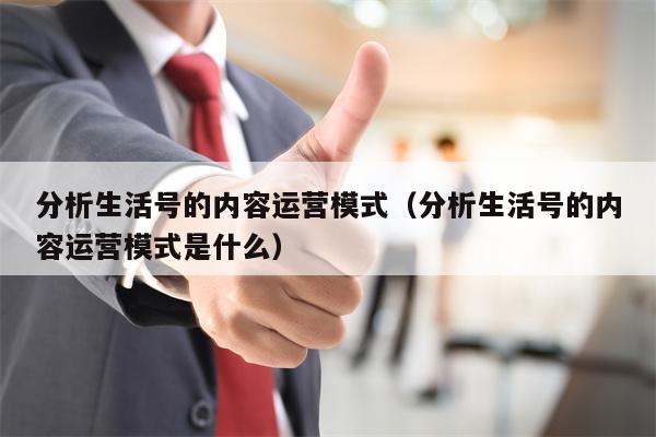 分析生活号的内容运营模式（分析生活号的内容运营模式是什么）