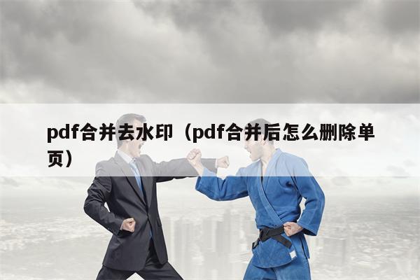 pdf合并去水印（pdf合并后怎么删除单页）