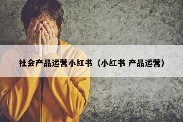 社会产品运营小红书（小红书 产品运营）