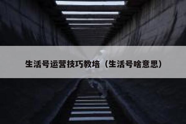 生活号运营技巧教培（生活号啥意思）