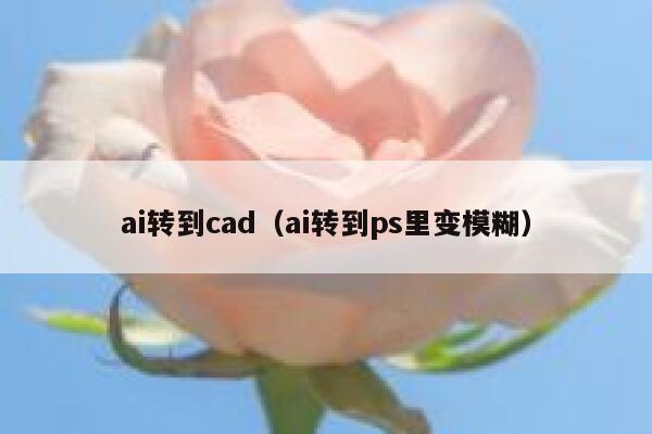 ai转到cad（ai转到ps里变模糊）