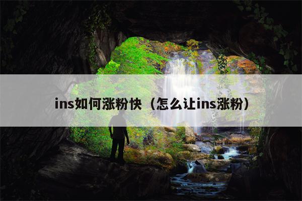 ins如何涨粉快（怎么让ins涨粉）