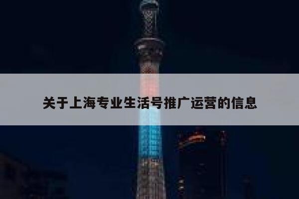 关于上海专业生活号推广运营的信息