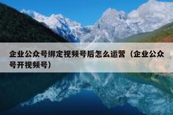 企业公众号绑定视频号后怎么运营（企业公众号开视频号）