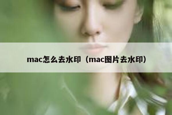 mac怎么去水印（mac图片去水印）