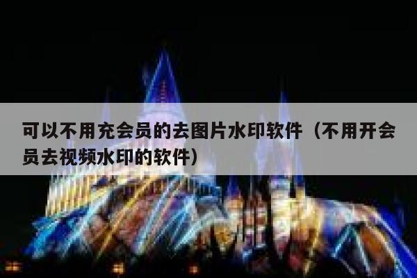 可以不用充会员的去图片水印软件（不用开会员去视频水印的软件）