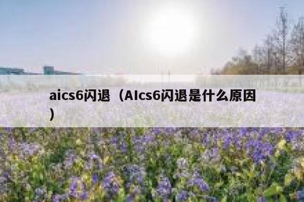 aics6闪退（AIcs6闪退是什么原因）