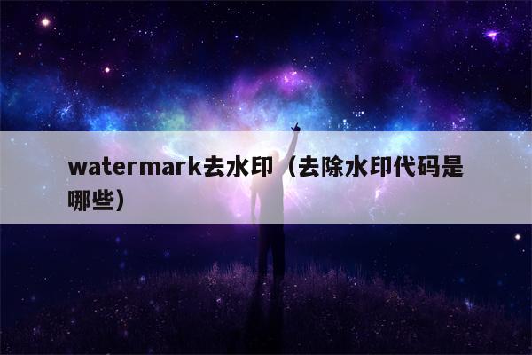 watermark去水印（去除水印代码是哪些）