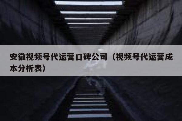 安徽视频号代运营口碑公司（视频号代运营成本分析表）