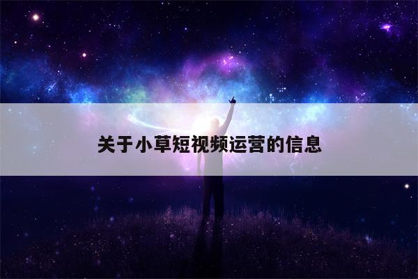 关于小草短视频运营的信息