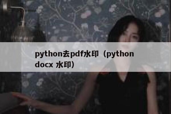 python去pdf水印（python docx 水印）