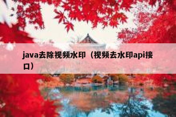 java去除视频水印（视频去水印api接口）