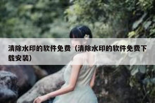 清除水印的软件免费（清除水印的软件免费下载安装）