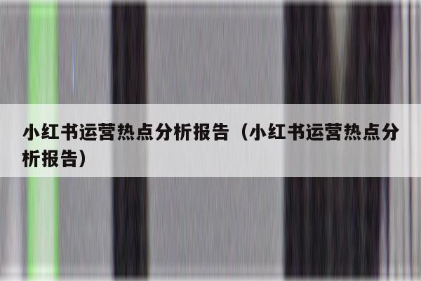 小红书运营热点分析报告（小红书运营热点分析报告）