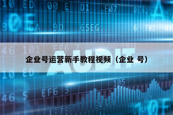 企业号运营新手教程视频（企业 号）