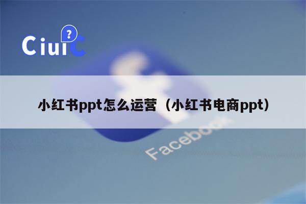 小红书ppt怎么运营（小红书电商ppt）