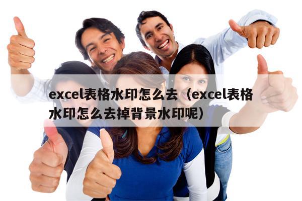 excel表格水印怎么去（excel表格水印怎么去掉背景水印呢）