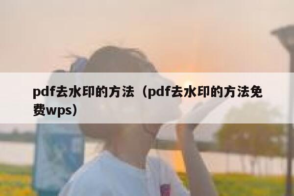 pdf去水印的方法（pdf去水印的方法免费wps）