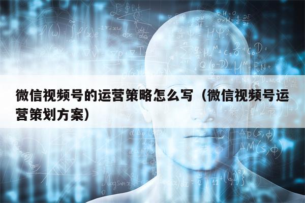 微信视频号的运营策略怎么写（微信视频号运营策划方案）