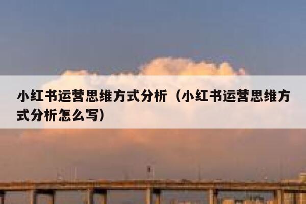 小红书运营思维方式分析（小红书运营思维方式分析怎么写）