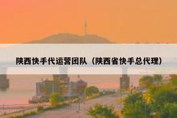 陕西快手代运营团队（陕西省快手总代理）