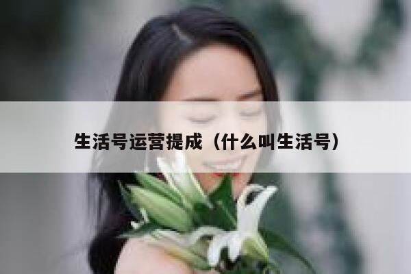 生活号运营提成（什么叫生活号）