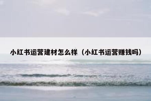 小红书运营建材怎么样（小红书运营赚钱吗）