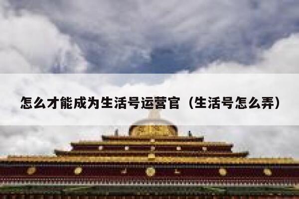 怎么才能成为生活号运营官（生活号怎么弄）