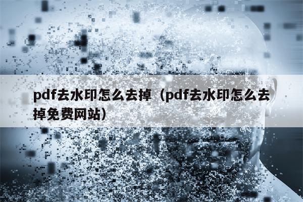 pdf去水印怎么去掉（pdf去水印怎么去掉免费网站）