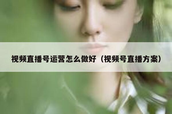 视频直播号运营怎么做好（视频号直播方案）